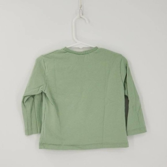 Zara Baby Black Cat Graphic Crew Neck Long Sleeve Top Green Size 9-12 Months - Picture 2 of 5